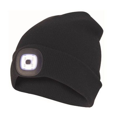 CAPPELLO CUFFIA NERO C/LUCE