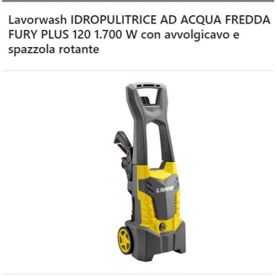 IDROPULITRICE AD ACQUA FREDDA "FURY PLUS LAVORW