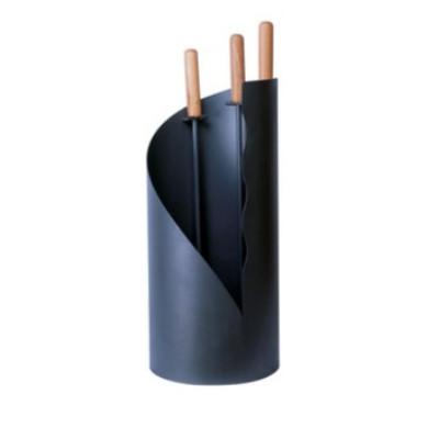 SET ATTREZZI CAMINO C/CONTENITORE 4 PZ
