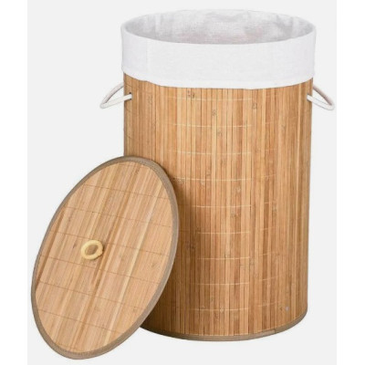 PORTABIANCHERIA BAMBOO PIEGHEVOLE TONDO NATURALE