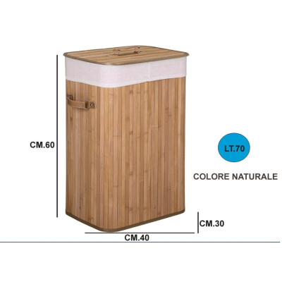 PORTABIANCHERIA BAMBOO PIEGHEVOLE RETTANG.NATURALE