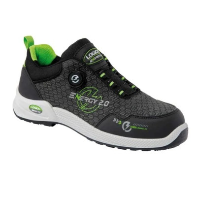 SCARPE BASSE TESSUTO NERO/VERDE S3S NR.43
