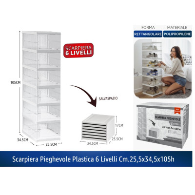SCARPIERA PIEGHEVOLE PLASTICA 6 LIV. 25,5X34,5X105