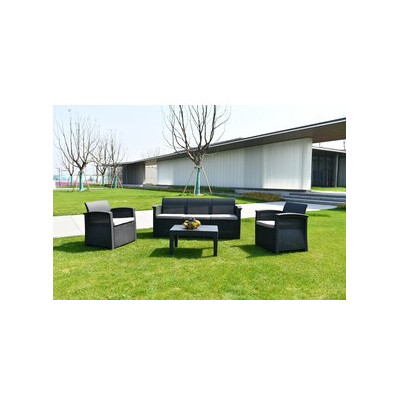 SALOTTO SET 4 PZ C/DIVANO 3P GRAFITE URBAN TRIO