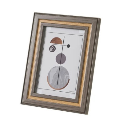 CORNICE PORTA FOTO GRIGIO LEGNO VETRO 10X15