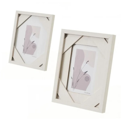 CORNICE PORTA FOTO 15X20 LEGNO NATURALE BIANCO