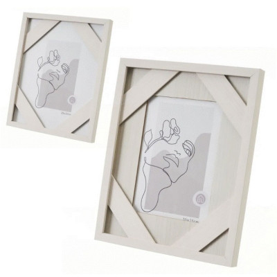 CORNICE PORTA FOTO 20X25 LEGNO NATURALE BIANCO