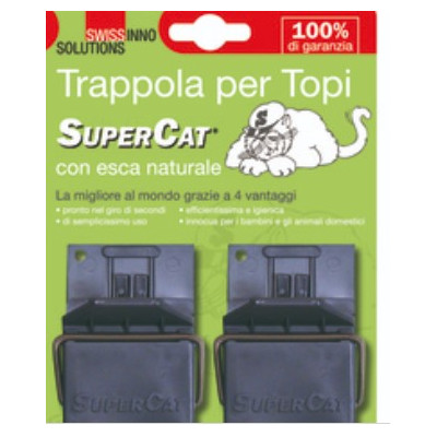 TRAPPOLA PER TOPI C/ESCA NATURALE SUPER CAT PZ 2