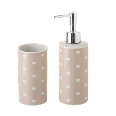 SET BAGNO HEART BEIGE CERAMICA