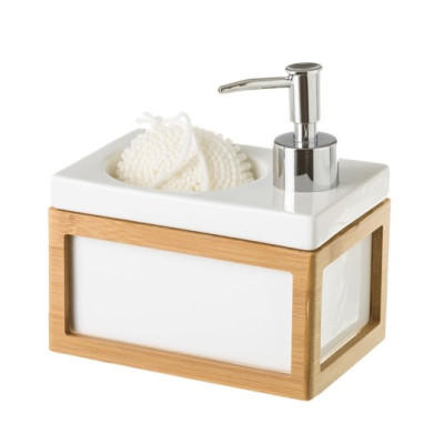 DISPENSER  CERAMICA-BAMBU BIANCO