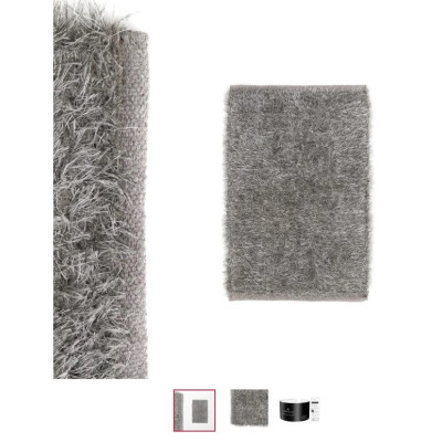 TAPPETO COTONE - POLIESTERE GRIGIO 80X50 CM