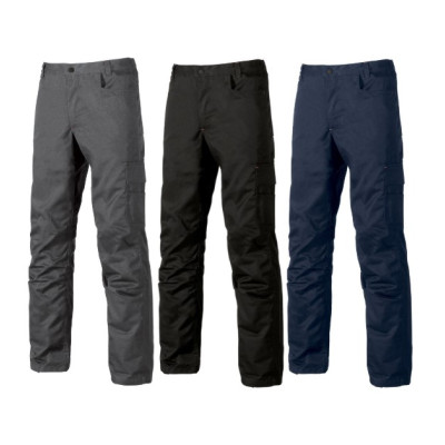 U POWER PANTALONE DA LAV.'SMILE' TG.50 NERO COTONE