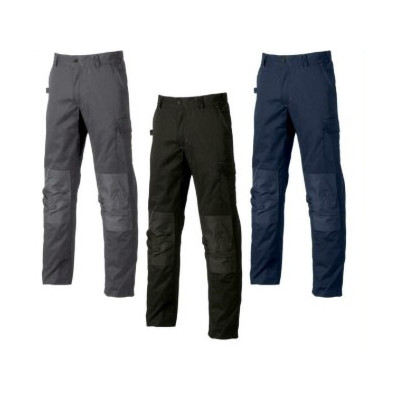 U POWER PANTALONE DA LAV.'BRAVO' TG. L BLU COTONE/