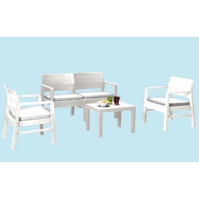 SALOTTO SET RATTAN KILIMANJARO BIANCO