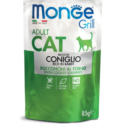 MONGE GRILL ADULT CAT CONIGLIO 85G ( CF 24 PZ)
