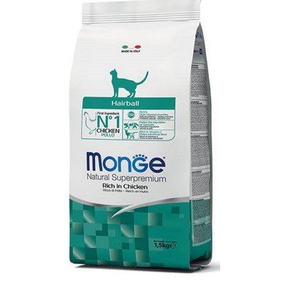 MONGE CAT SUPERPREMIUM HAIRBALL  POLLO Kg 10