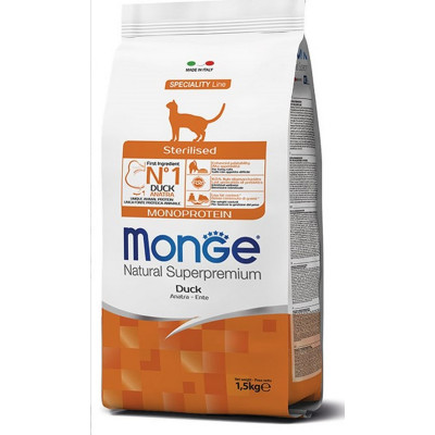 MONGE CAT SUPERPREMIUM STERILI ZZATO ANATRA Kg 10