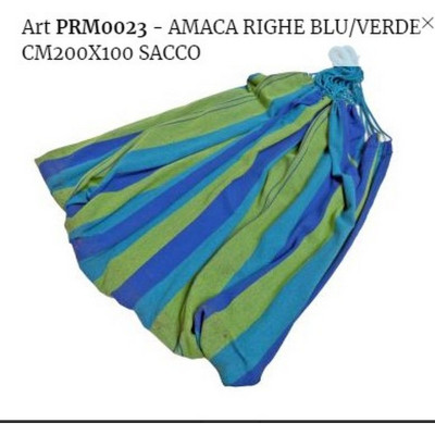AMACA RIGHE BLU/VERDE CM 200X100 SACCO