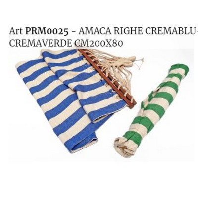 AMACA RIGHE CREMA BLU-CREMA VERDE CM 200X80