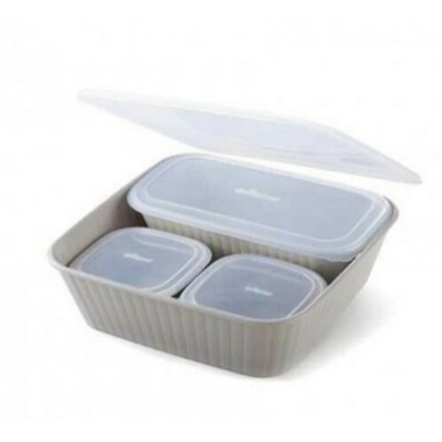 CONTENITORE FRIGO DORICA 4PZ COLORE TORTORA