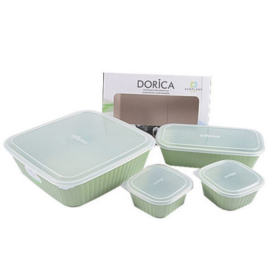 CONTENITORE FRIGO DORICA 4PZ COLORE VERDE