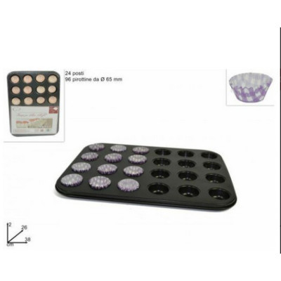 STAMPO PER 24 MINI MUFFIN CON 96 PIROTTINI