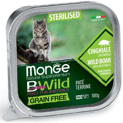 MONGE BWILD CAT STER. CINGHIALI/VERDURE GR 100
